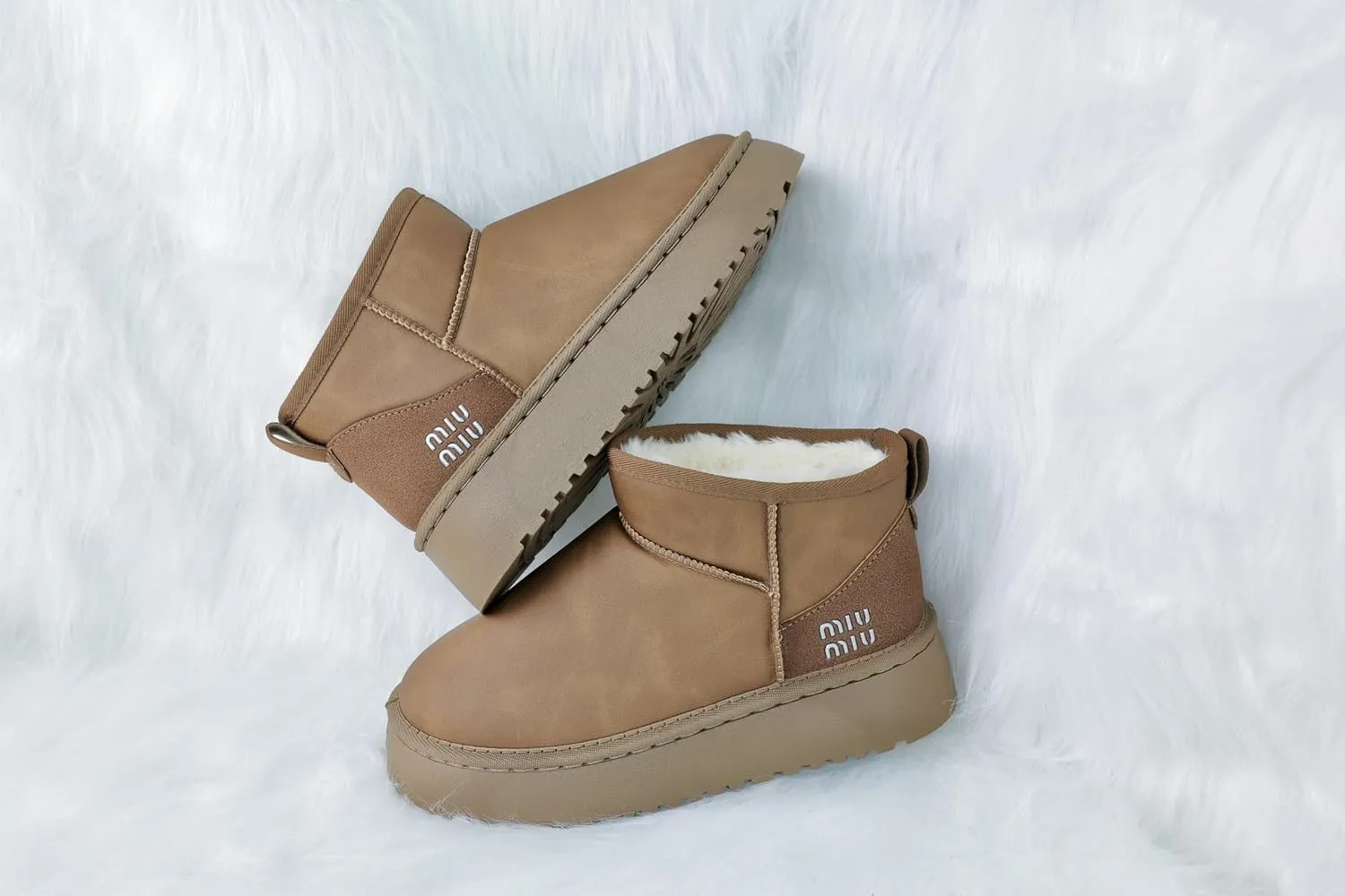 Winter Ankle Boots for Women - Water Resistant Leather Booties Non-Slip Platform Suede Mini Women's Boots - Perfect for Christmas Gifts