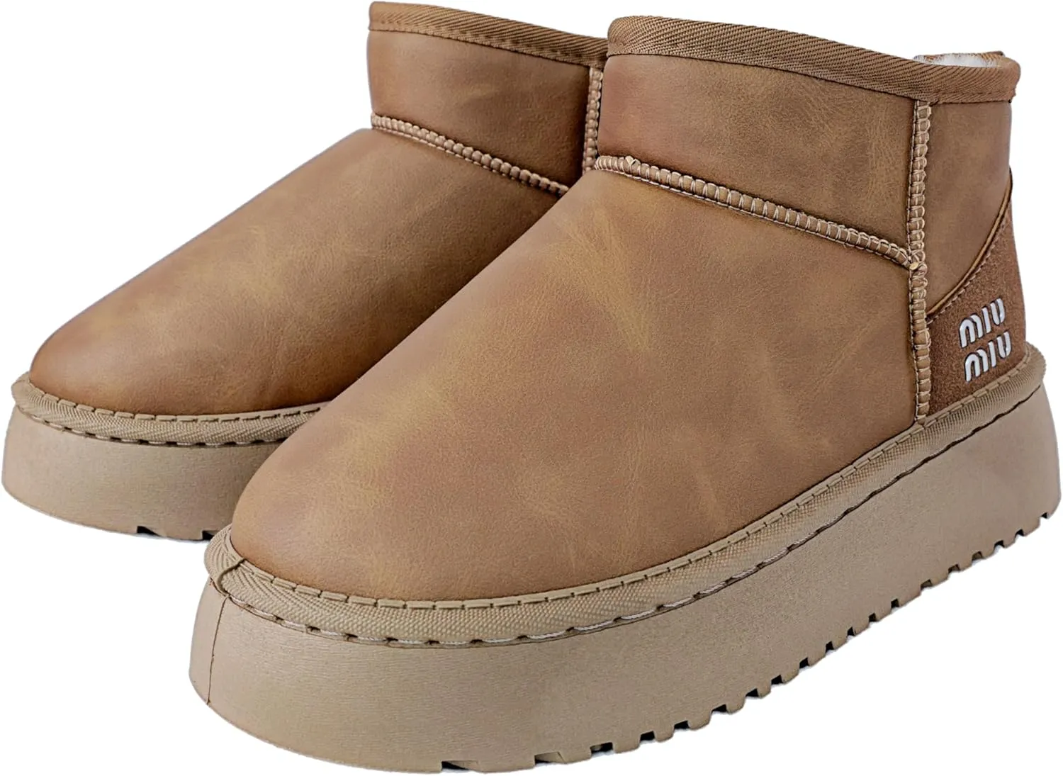 Winter Ankle Boots for Women - Water Resistant Leather Booties Non-Slip Platform Suede Mini Women's Boots - Perfect for Christmas Gifts
