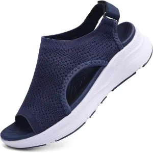 Women Arch Support Orthotic Walking Sandals Open Toe Adjustable Ankle Strap