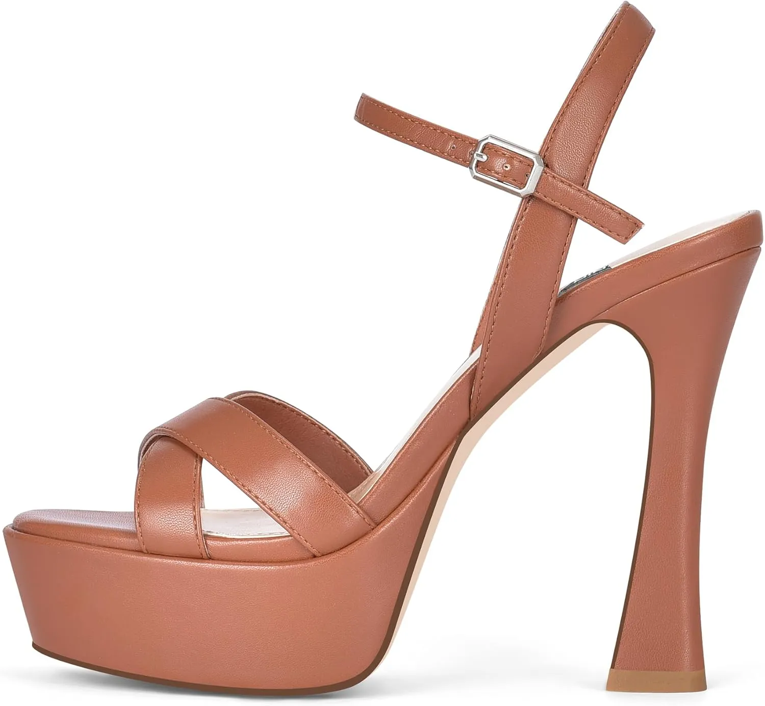 Women High Heel Platform Sandals with Ankle Strap Open Toe Spool Chunky Heels Prom Party Dress with Buckle