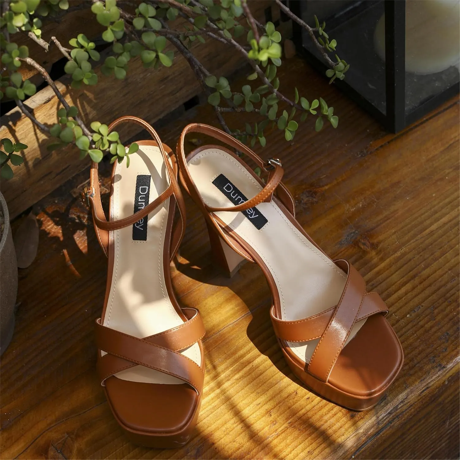 Women High Heel Platform Sandals with Ankle Strap Open Toe Spool Chunky Heels Prom Party Dress with Buckle