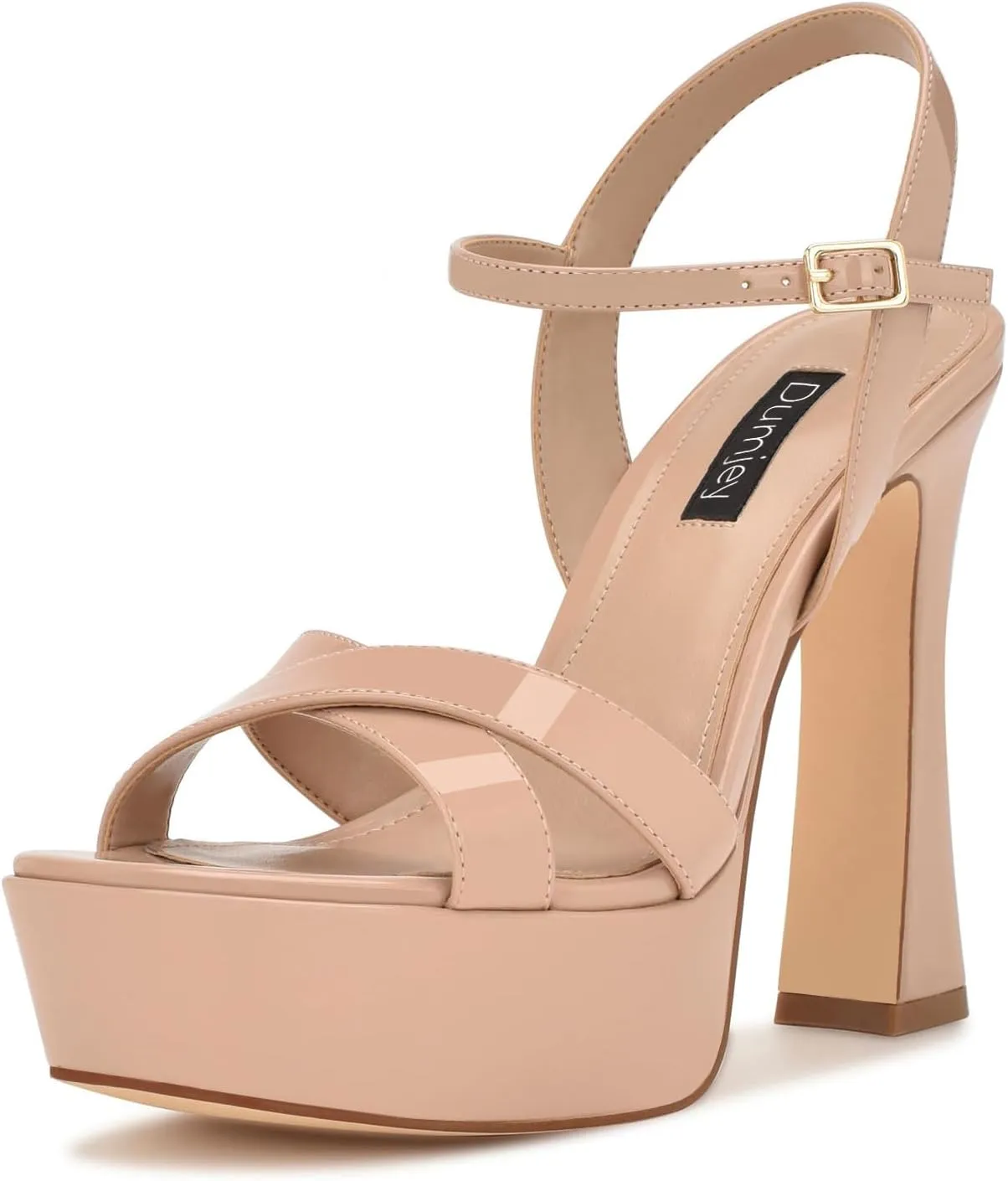 Women High Heel Platform Sandals with Ankle Strap Open Toe Spool Chunky Heels Prom Party Dress with Buckle