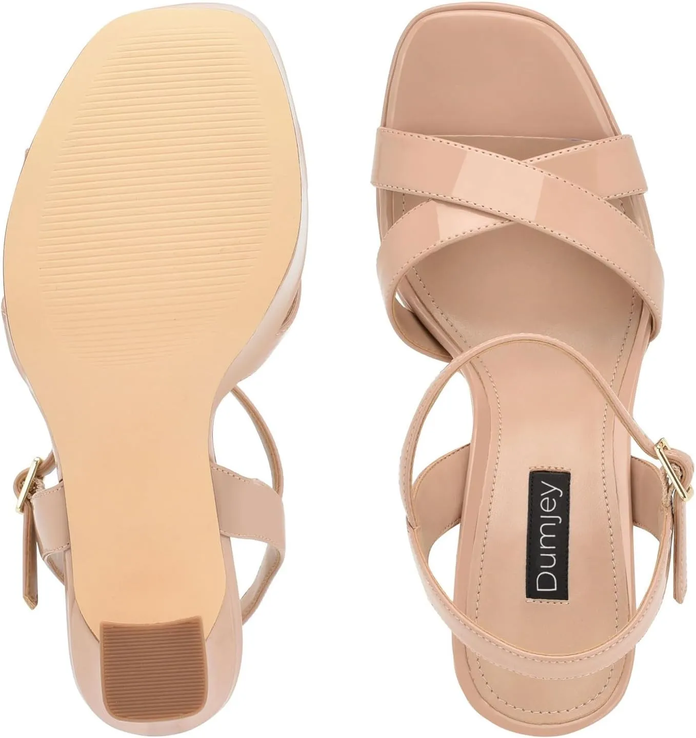Women High Heel Platform Sandals with Ankle Strap Open Toe Spool Chunky Heels Prom Party Dress with Buckle