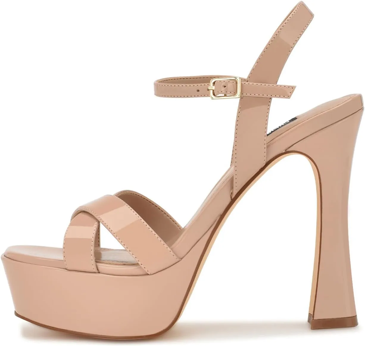 Women High Heel Platform Sandals with Ankle Strap Open Toe Spool Chunky Heels Prom Party Dress with Buckle