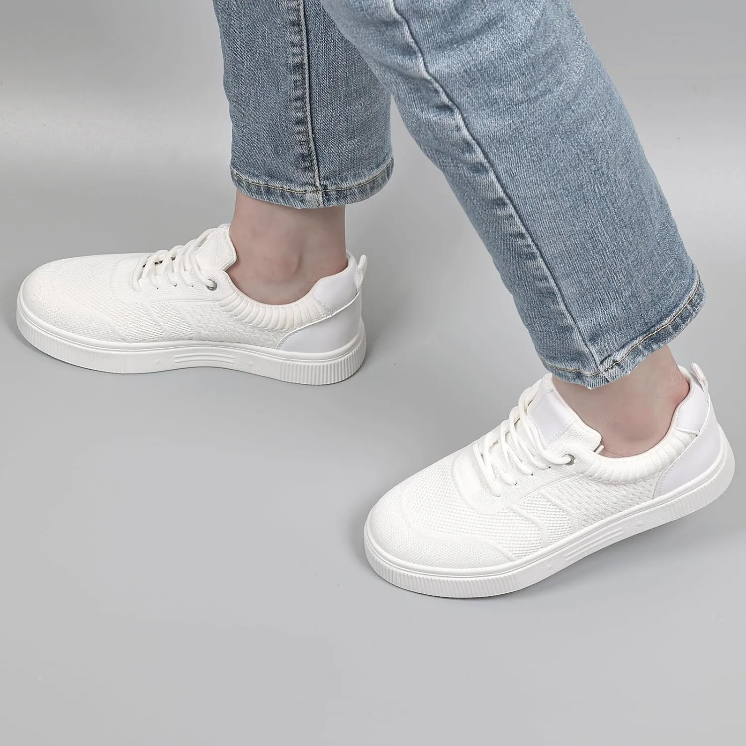 Women Platform Walking Sneakers Lace-up with Breathable Mesh Memory Foam Skate, for Work Running Fashion Casual Sneakers