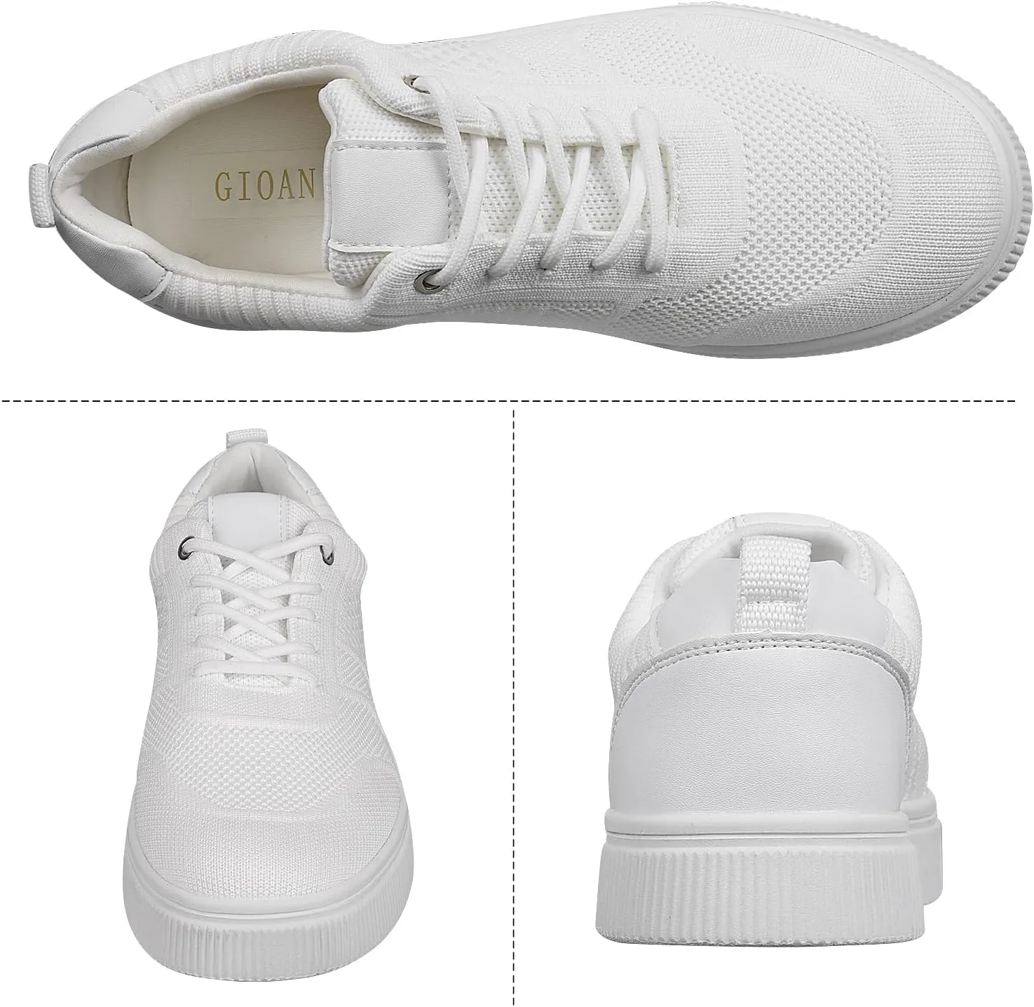 Women Platform Walking Sneakers Lace-up with Breathable Mesh Memory Foam Skate, for Work Running Fashion Casual Sneakers