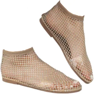 Women Sparkling Rhinestone Mesh Flat Sandals Slip-On Hollow Out Casual Fashionable Party Breathable Comfortable Shoes
