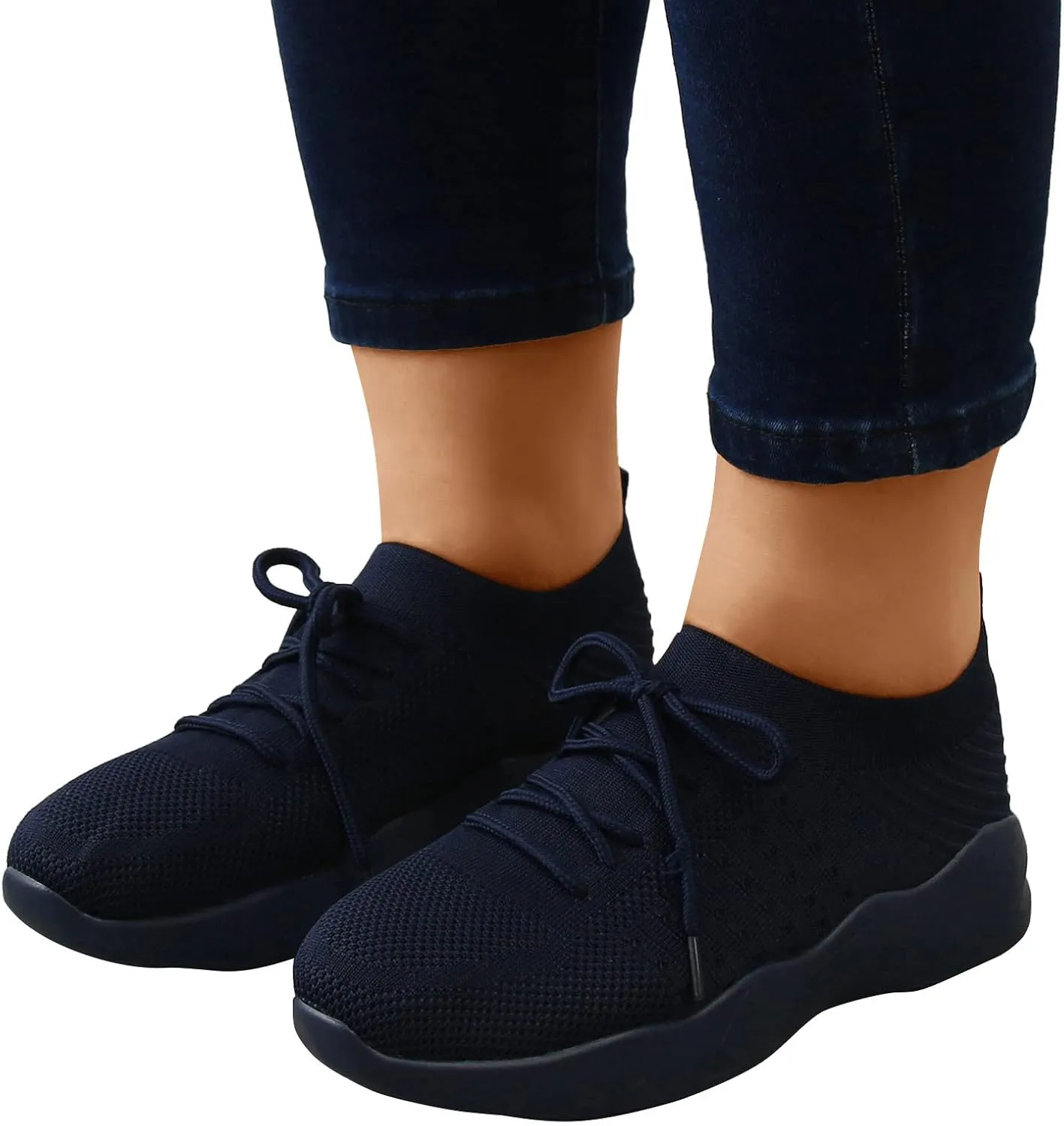 Women Walking Shoes Sock Sneakers Slip-On Breath Mens Tennis Shoes Comfort Shoes Dressy Casual Slip On Sneakers Brown Tennis Shoe White Loafers