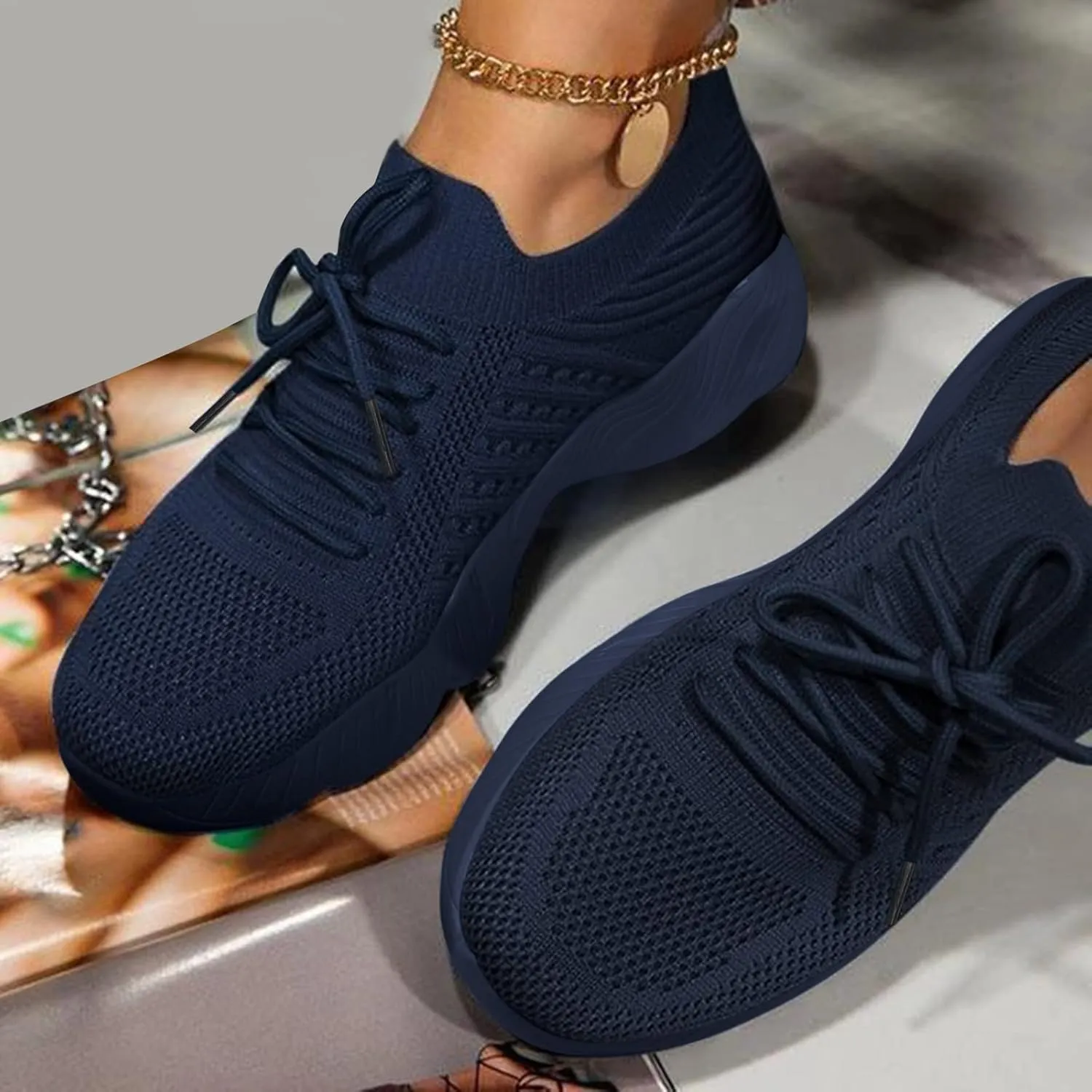 Women Walking Shoes Sock Sneakers Slip-On Breath Mens Tennis Shoes Comfort Shoes Dressy Casual Slip On Sneakers Brown Tennis Shoe White Loafers