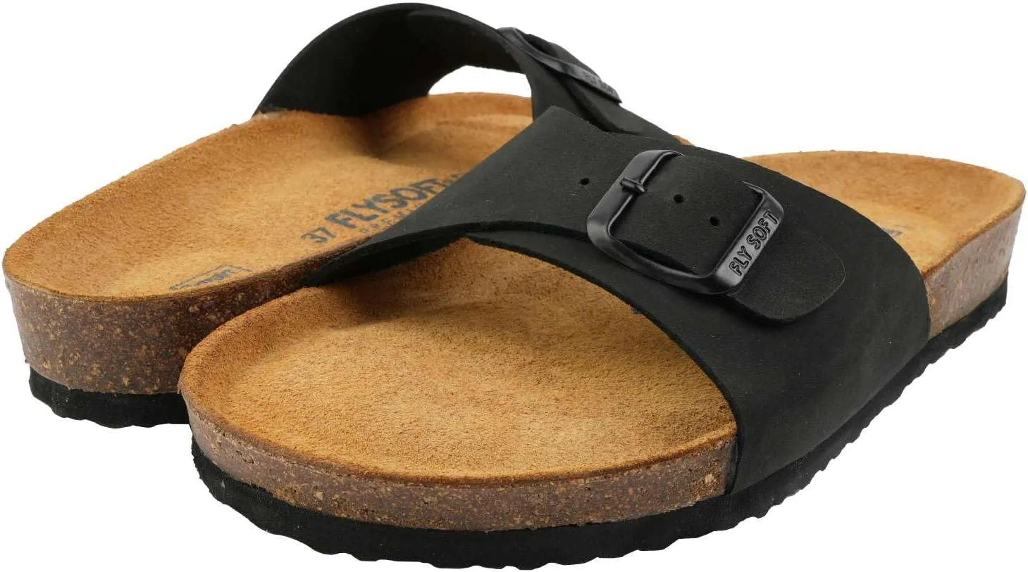 Women's 100% Genuine Leather Sandals - Comfortable Smart Foam Footbed, Slip-On Slides for Summer Wear, Adjustable Fit and Durable Non-Slip Sole