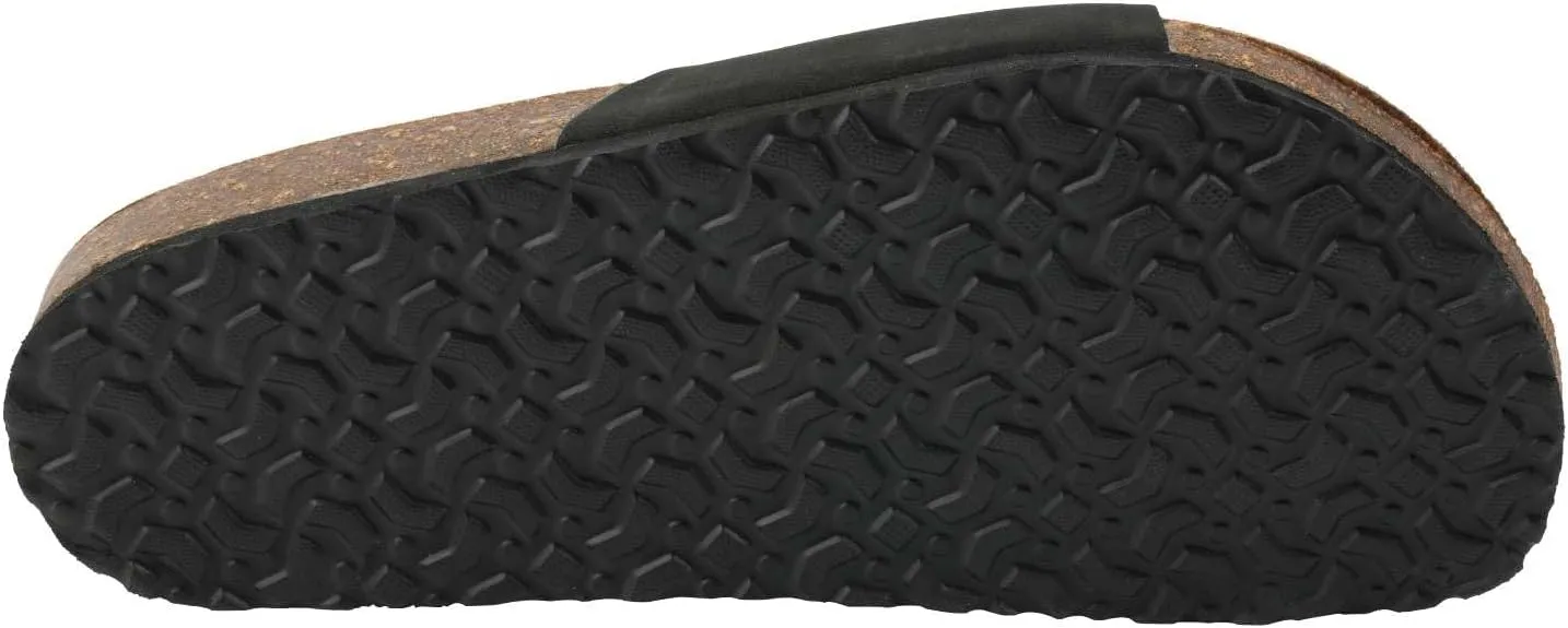 Women's 100% Genuine Leather Sandals - Comfortable Smart Foam Footbed, Slip-On Slides for Summer Wear, Adjustable Fit and Durable Non-Slip Sole