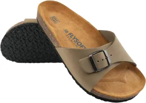 Women's 100% Genuine Leather Sandals - Comfortable Smart Foam Footbed, Slip-On Slides for Summer Wear, Adjustable Fit and Durable Non-Slip Sole