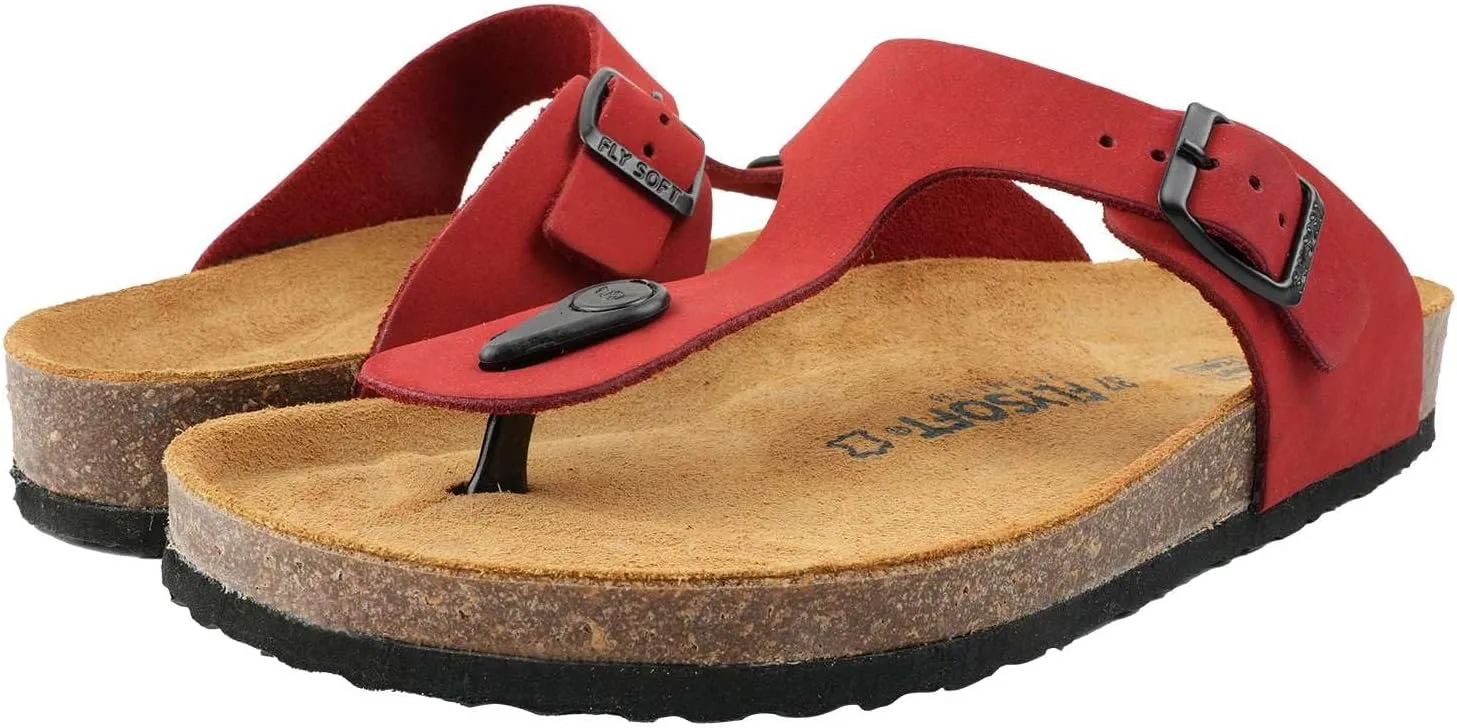Women's 100% Genuine Leather Sandals - Comfortable Smart Foam Footbed, Slip-On Slides for Summer Wear, Adjustable Fit and Durable Non-Slip Sole