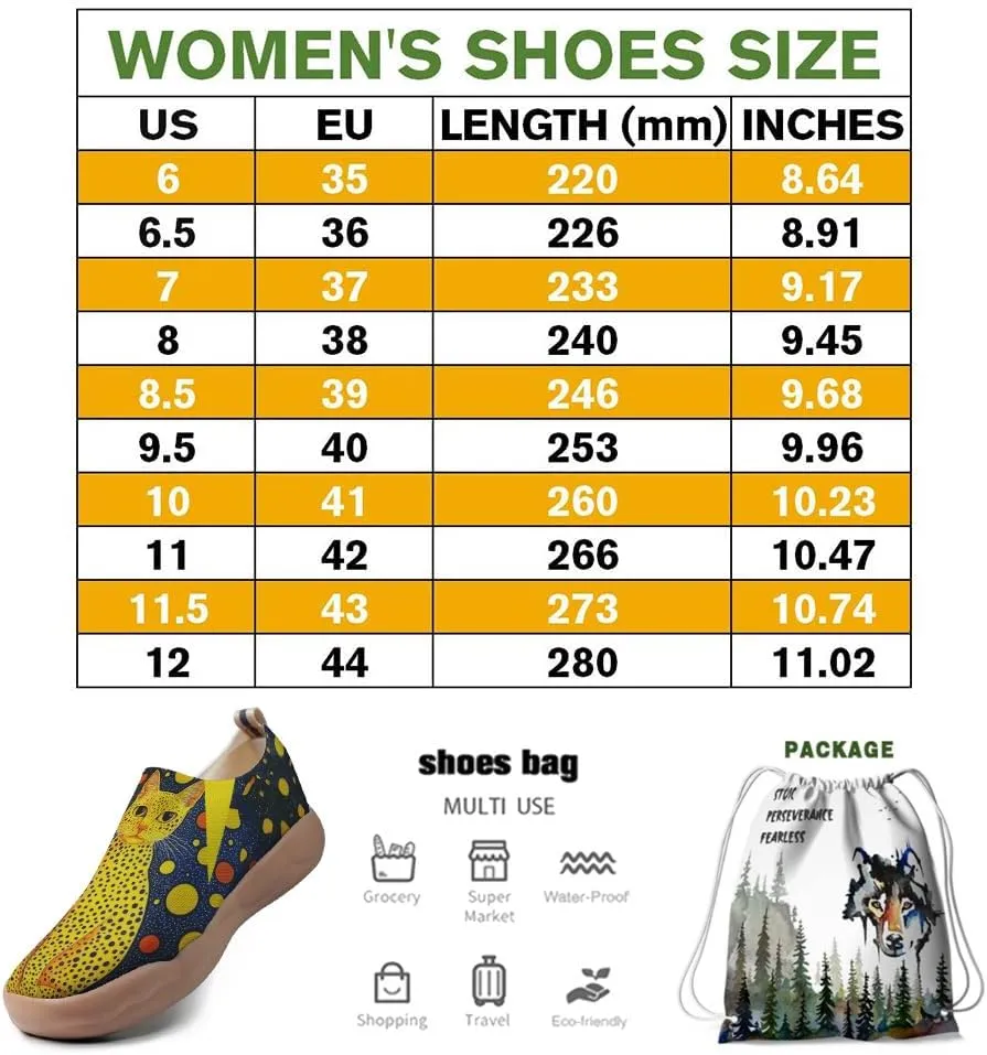 Women's Art Travel Shoes Slip-on Loafers Comfortable, Light and Fashionable Knitted Sneakers