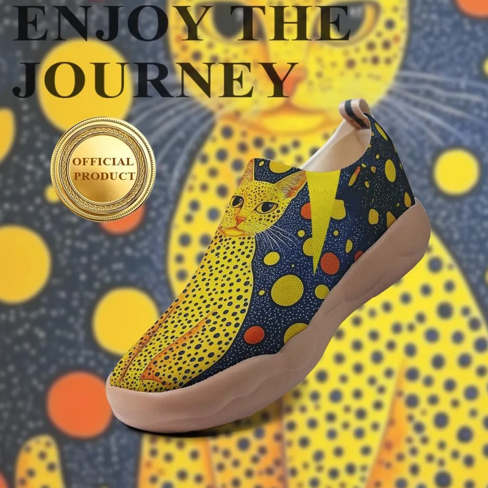 Women's Art Travel Shoes Slip-on Loafers Comfortable, Light and Fashionable Knitted Sneakers