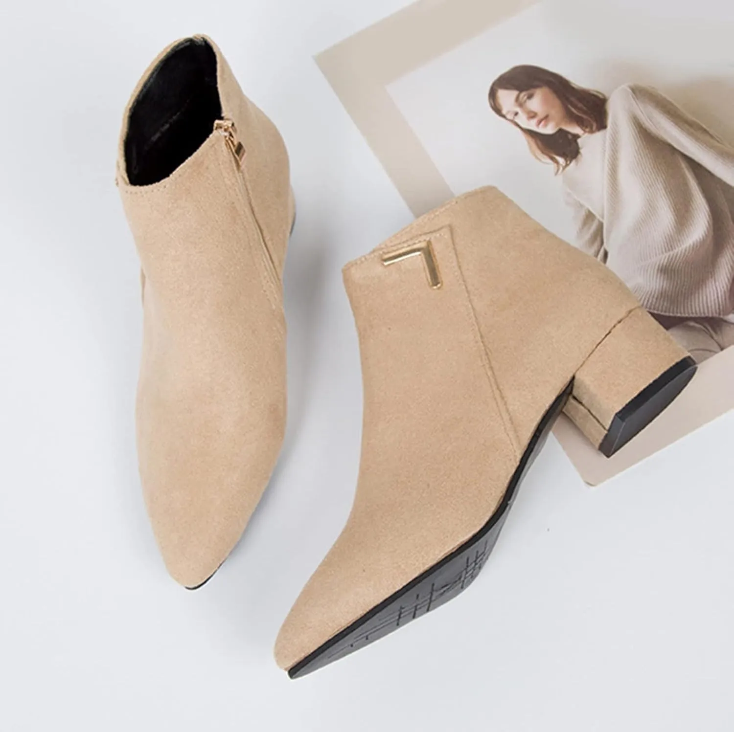 Womens Black Ankle Boots Country Boots Womens Work Boot Lady Boots for Women On Womens Flat Black Ankle Boots Ankle Bootie for Women Low Heel