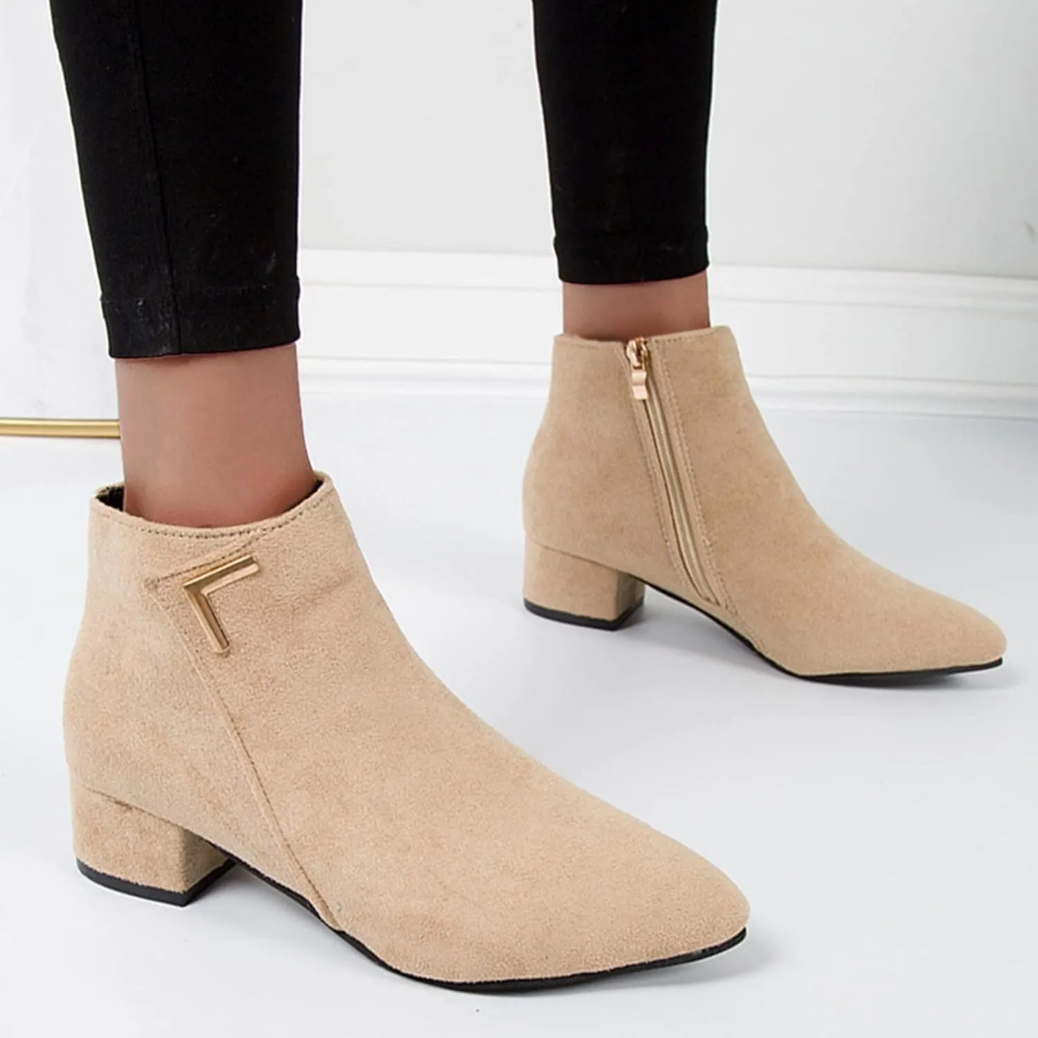 Womens Black Ankle Boots Country Boots Womens Work Boot Lady Boots for Women On Womens Flat Black Ankle Boots Ankle Bootie for Women Low Heel