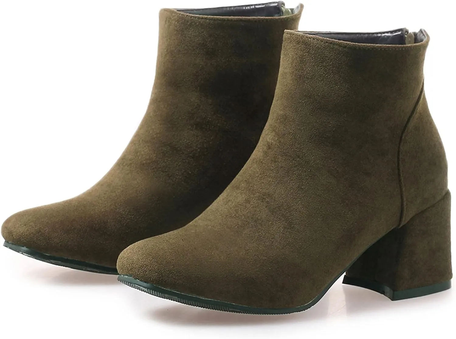 Womens Block Heels Suede Ankle Boots Classic
