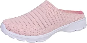 Womens Breathable Mesh Walking Mules Sneakers Womens Running Shoes Mesh Breathable Casual Tennis Shoes White Platform Sneakers Slip On Tennis Shoe Cross Trainer Shoe