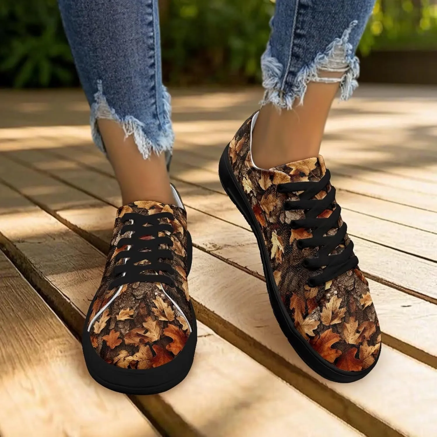 Women’s Canvas Sneakers Orthotic Walking Shoes with Memory Foam Non-Slip Canvas Shoes for Hiking Walking Running