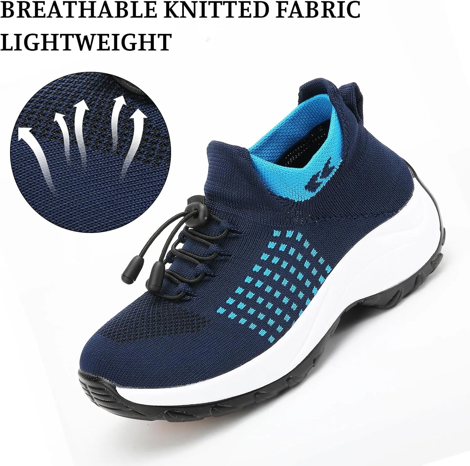 Womens Casual Sneakers Stretch Comfort Wear Orthowear Shoes Lightweight Comfortable Mesh Hollow Out Walking Shoes Orthopedic Breathable Non Slip Cushion Shoe