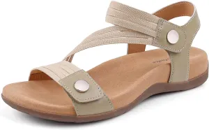 Women's Comfort Orthopedic Sandals with Arch Support Summer Walking Casual Flats Shoes