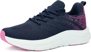Women's Cushioning Running Shoes - Slip on Memory Foam Comfortable Walking Tennis Sneakers Ladies Athletic Gym Workout Sport Jogging Shoe Lightweight