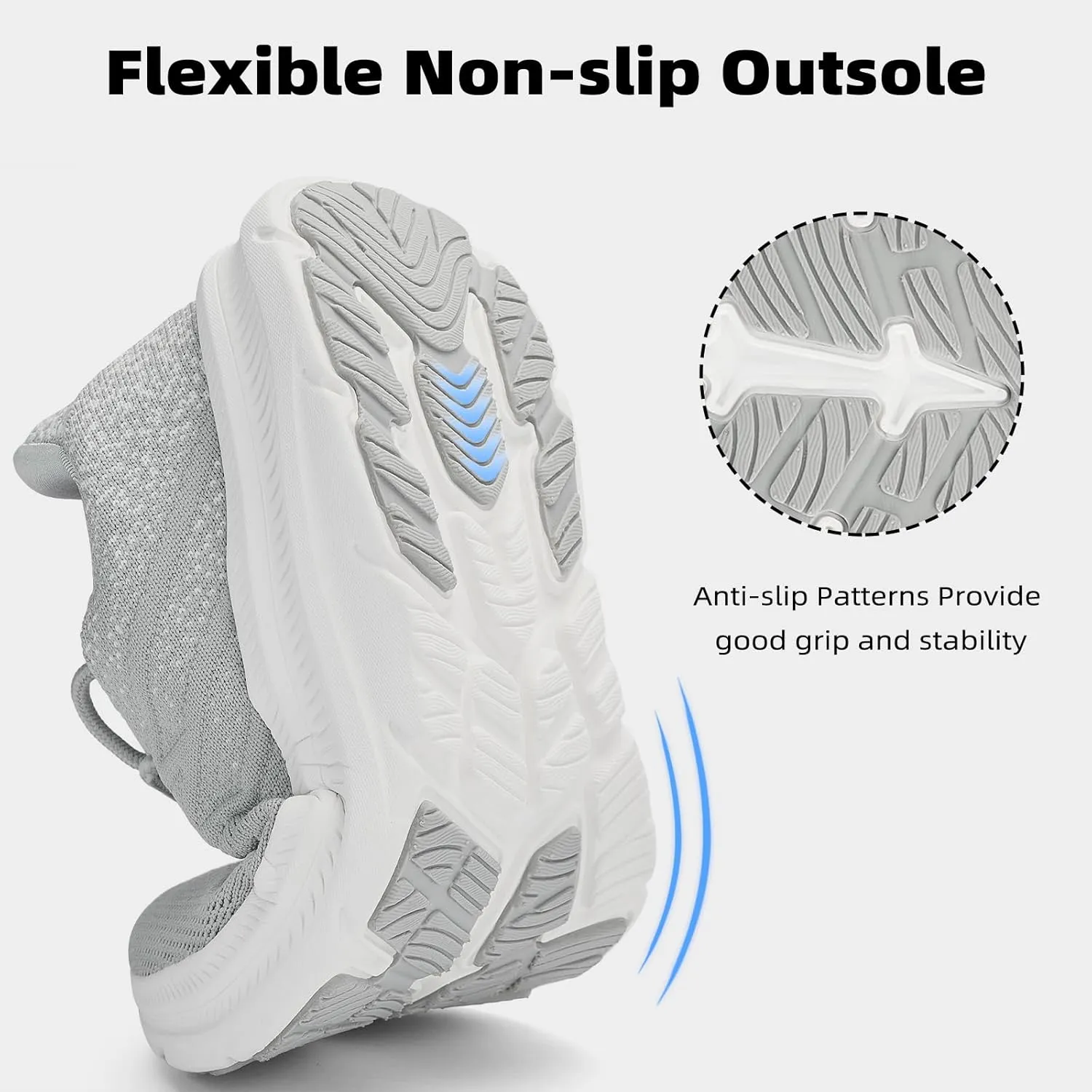Women's Cushioning Running Shoes - Slip on Memory Foam Comfortable Walking Tennis Sneakers Ladies Athletic Gym Workout Sport Jogging Shoe Lightweight