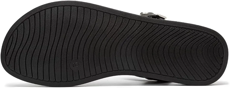 Women's Cute Open Toes One Band Ankle Strap Flexible Summer Flat Sandals With   Memory Foam