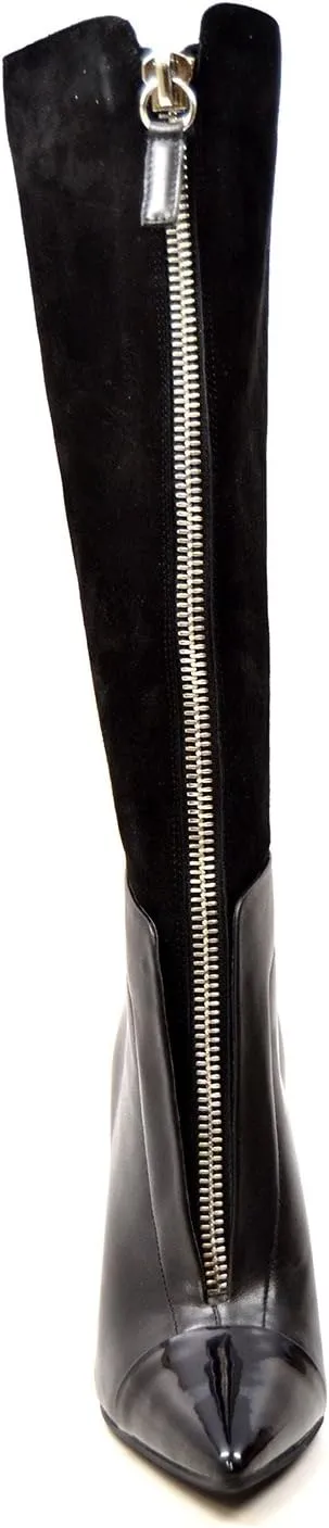 Women's Extra Slim Collection French Leather/Suede Dress Boots 12-13" Calf Size