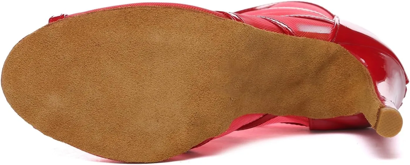 Womens Girls Sexy Ballroom Dancing Shoes Open Toe Party Evening Ankel Sandals Booties