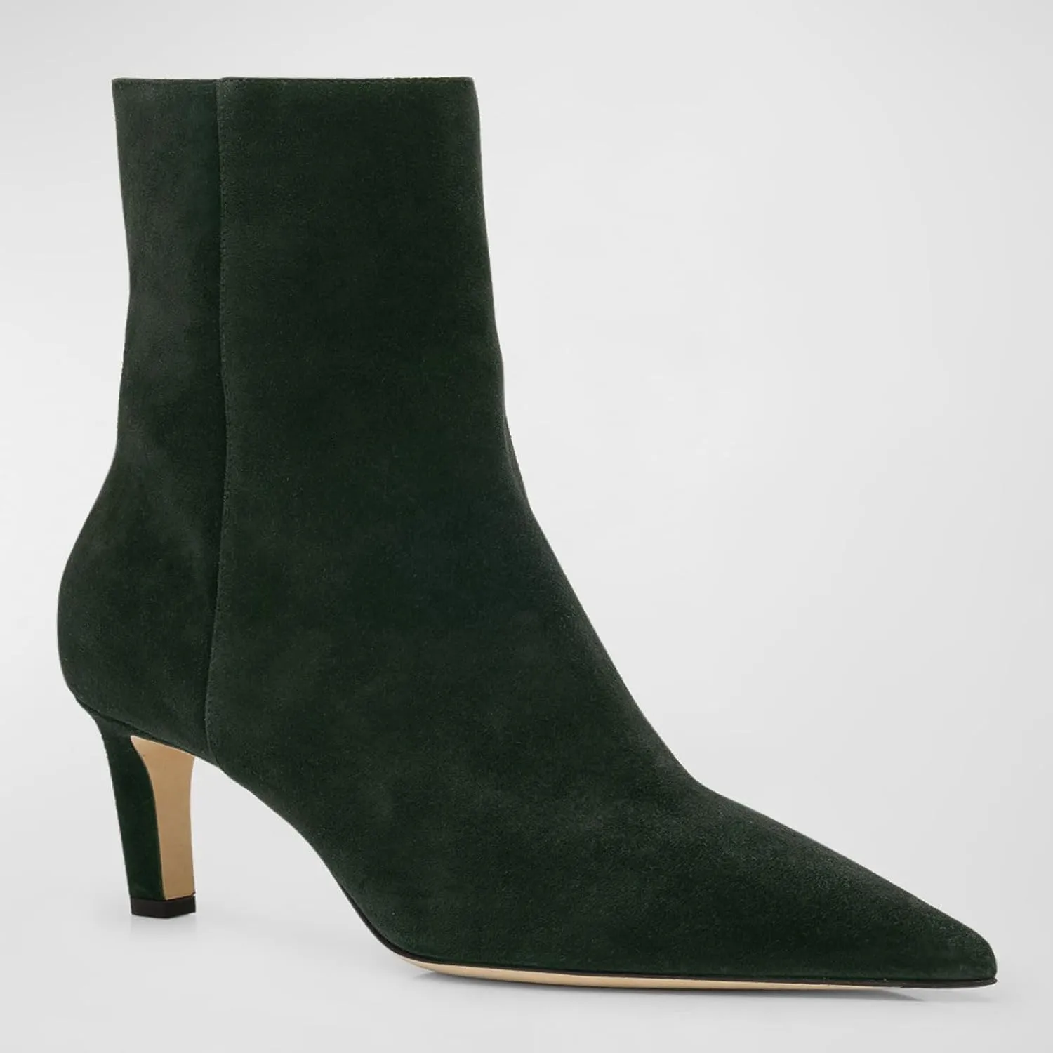 Women's High Heel Pointed Toe Block Heel Ankle Boots Fashion Suede Side Zipper Dressy Heeled Bootie Fall Winter Office Wedding Chunky Heel Booties for Ladies