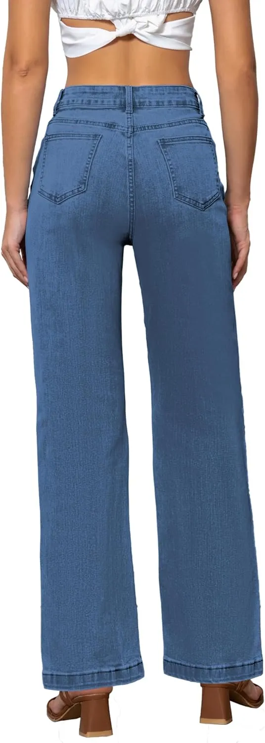 Womens Jeans High Waisted Straight Leg Loose Stretchy Lightweight Tummy Control Trendy Jeans for Women 2025