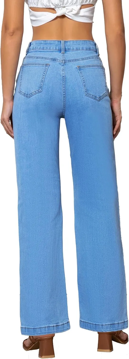 Womens Jeans High Waisted Straight Leg Loose Stretchy Lightweight Tummy Control Trendy Jeans for Women 2025