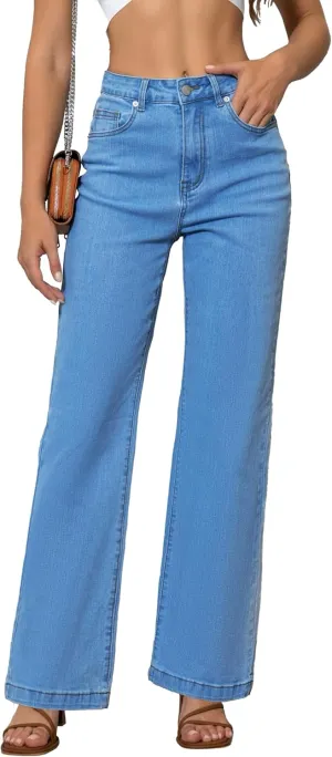 Womens Jeans High Waisted Straight Leg Loose Stretchy Lightweight Tummy Control Trendy Jeans for Women 2025