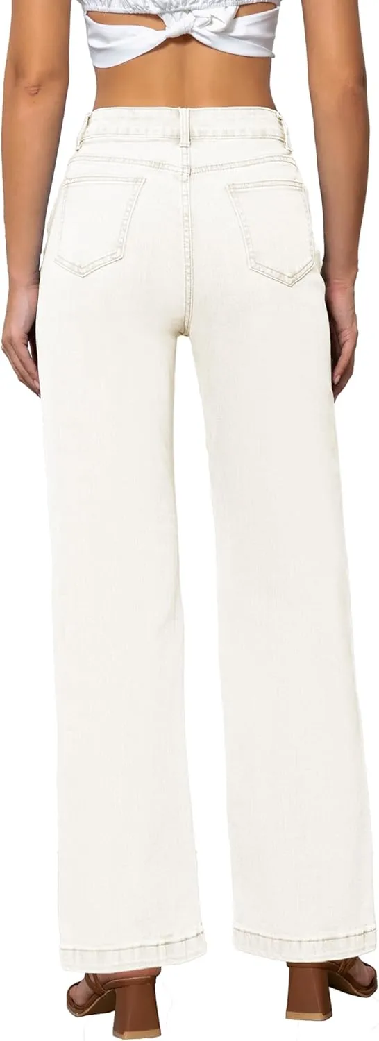 Womens Jeans High Waisted Straight Leg Loose Stretchy Lightweight Tummy Control Trendy Jeans for Women 2025