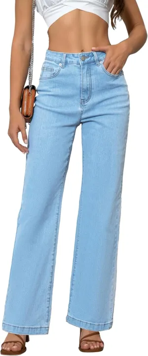 Womens Jeans High Waisted Straight Leg Loose Stretchy Lightweight Tummy Control Trendy Jeans for Women 2025