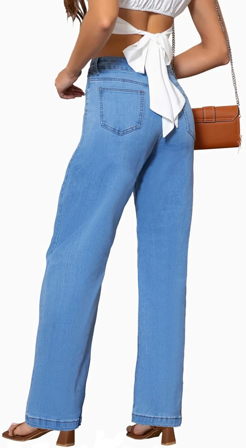 Womens Jeans High Waisted Straight Leg Loose Stretchy Lightweight Tummy Control Trendy Jeans for Women 2025