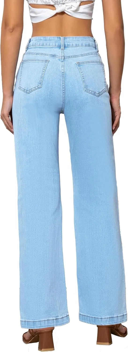 Womens Jeans High Waisted Straight Leg Loose Stretchy Lightweight Tummy Control Trendy Jeans for Women 2025