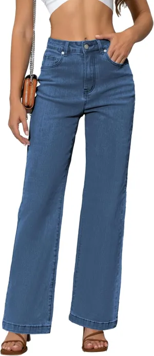 Womens Jeans High Waisted Straight Leg Loose Stretchy Lightweight Tummy Control Trendy Jeans for Women 2025