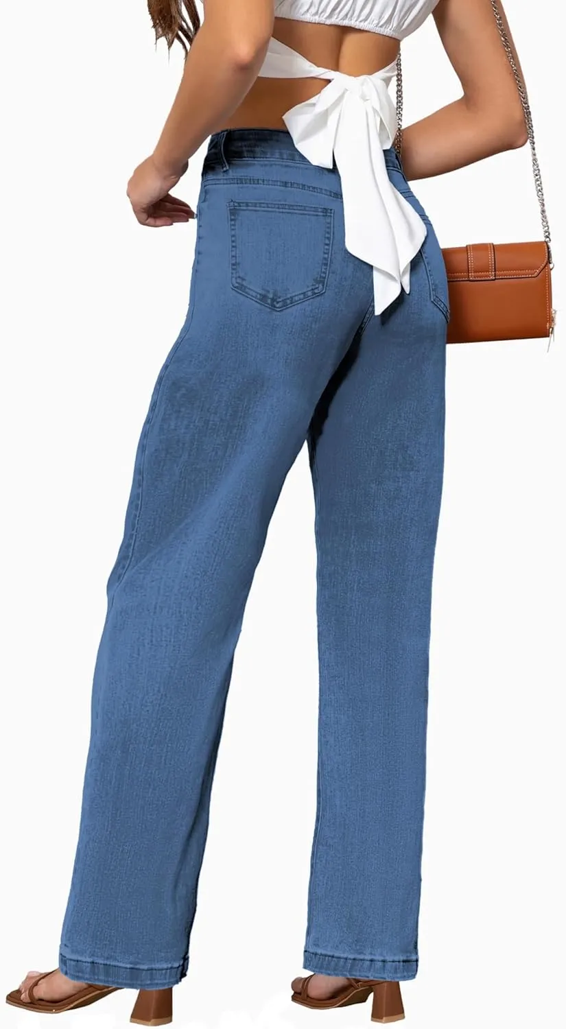 Womens Jeans High Waisted Straight Leg Loose Stretchy Lightweight Tummy Control Trendy Jeans for Women 2025