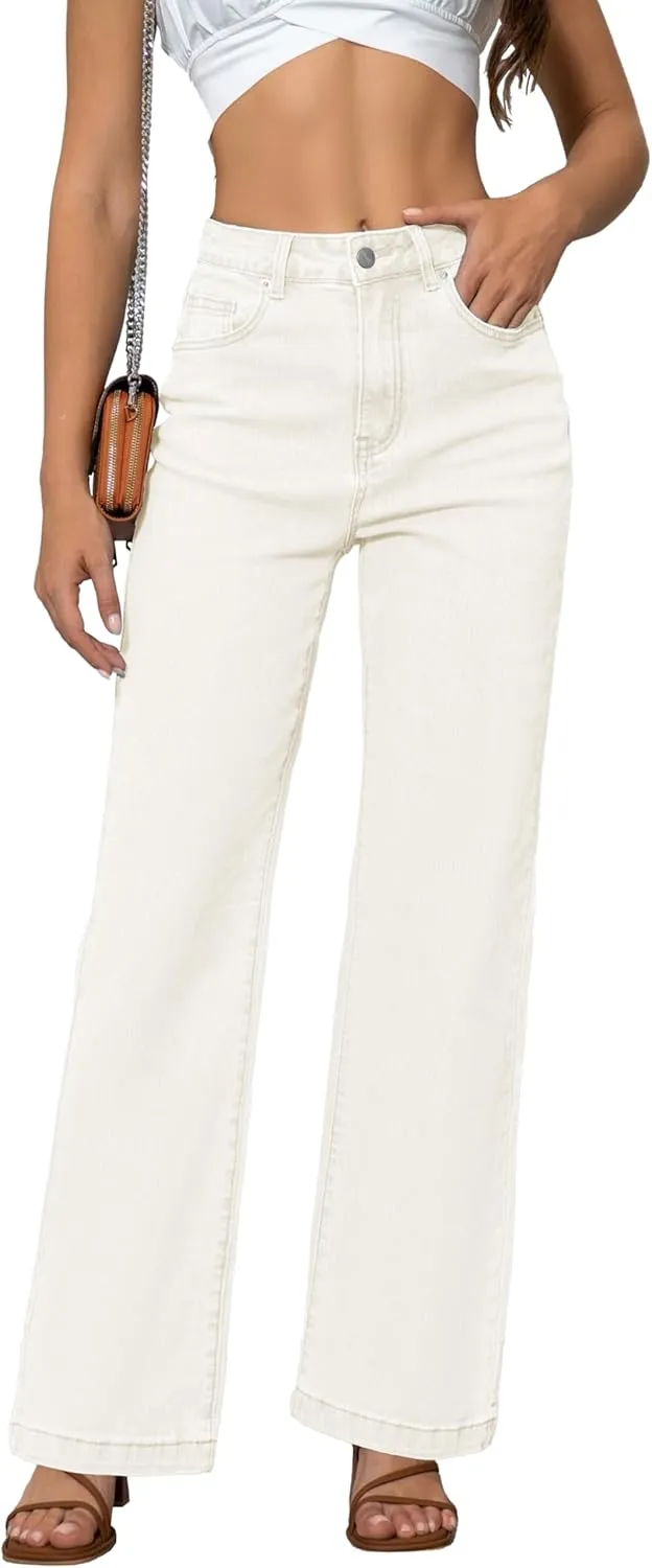 Womens Jeans High Waisted Straight Leg Loose Stretchy Lightweight Tummy Control Trendy Jeans for Women 2025