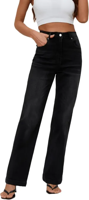 Womens Jeans High Waisted Straight Leg Loose Stretchy Lightweight Tummy Control Trendy Jeans for Women 2025