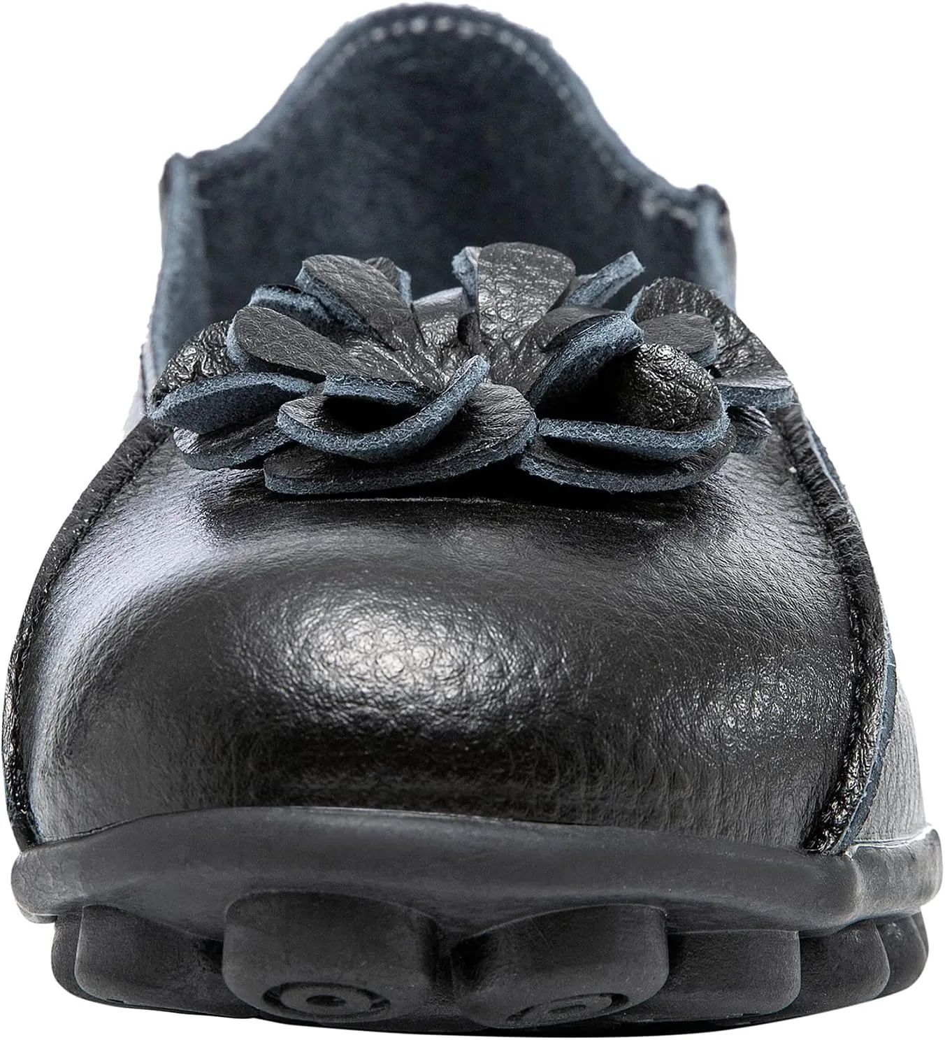 Women's Leather Loafers Slip On Flats Casual Round Toe Moccasins Wild Breathable Comfortable Walking Working Driving Long Standing Fashion Soft Shoes