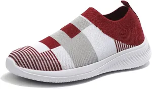 Womens Mesh Slip On Walking Sock Sneakers Color Block Fashion Athletic Tennis Shoes New