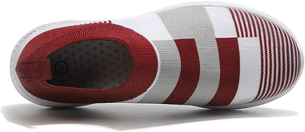 Womens Mesh Slip On Walking Sock Sneakers Color Block Fashion Athletic Tennis Shoes New