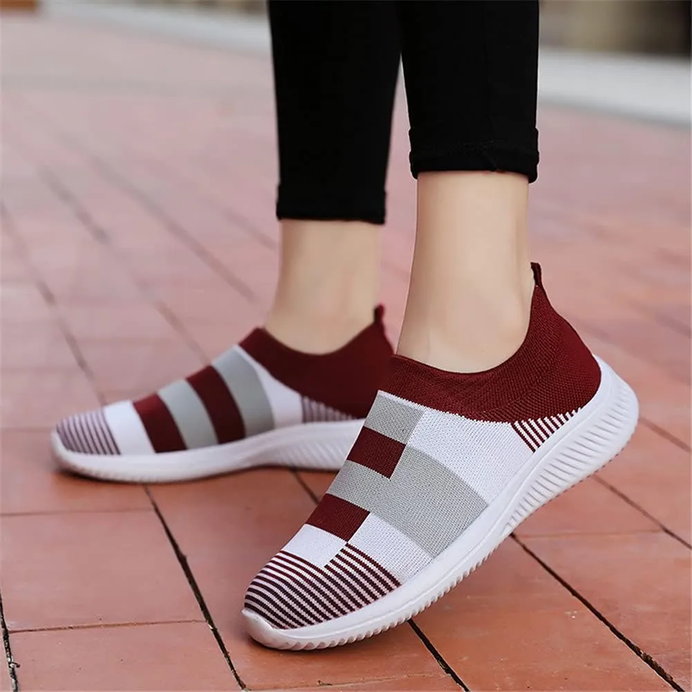 Womens Mesh Slip On Walking Sock Sneakers Color Block Fashion Athletic Tennis Shoes New