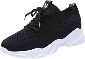 Women's Mesh Walking Shoes Breathable Running Sneakers Lightweight Lace Up Women Shoe Outdoor Non Slip Workout Travel