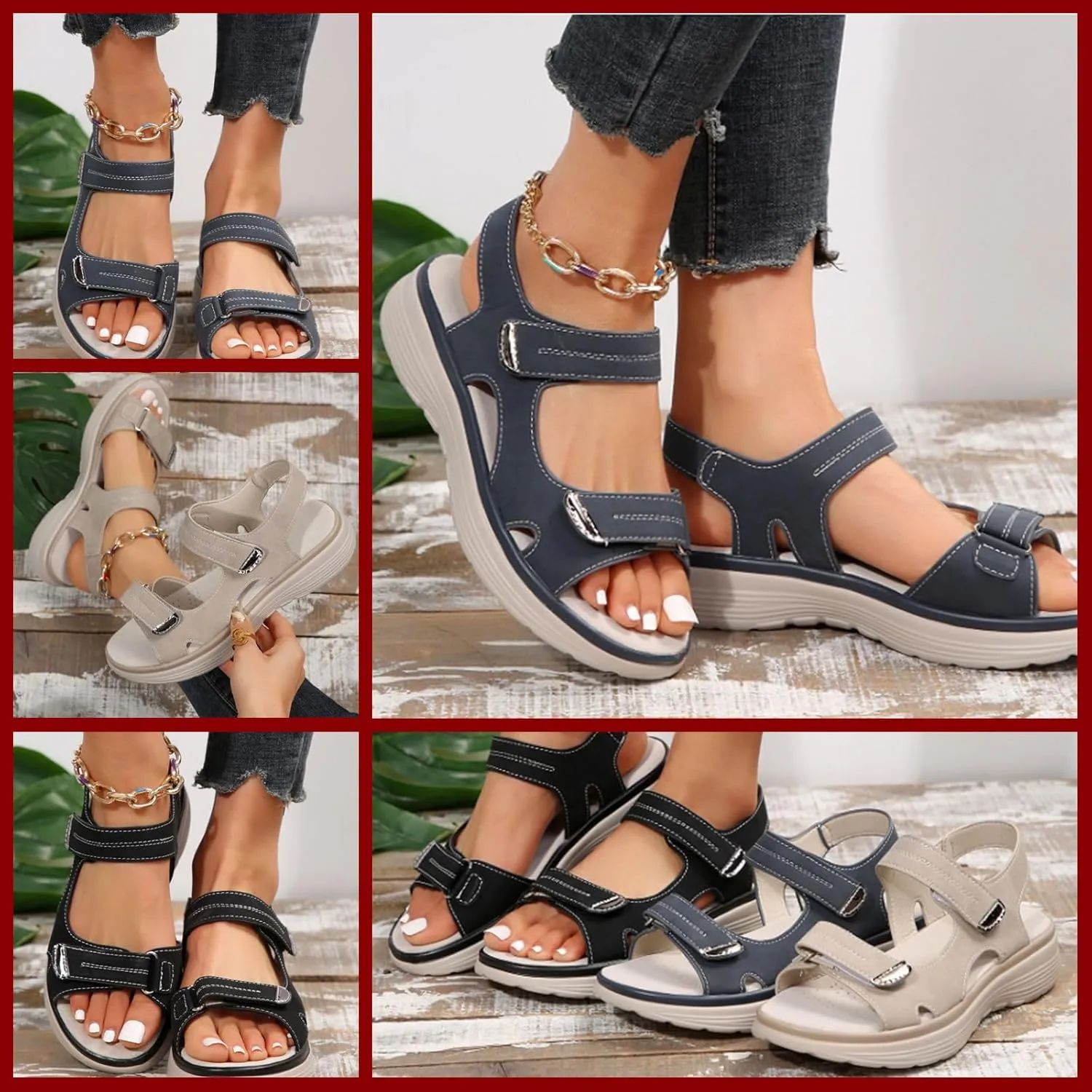 Women's Orthopedic Sport Sandals Arch Support Hiking, Comfortable Walking Sandals with Cushion Foam & Back Strap Non-Slip Orthotic Recovery Shoes,Wide Fit Summer Travel Dress