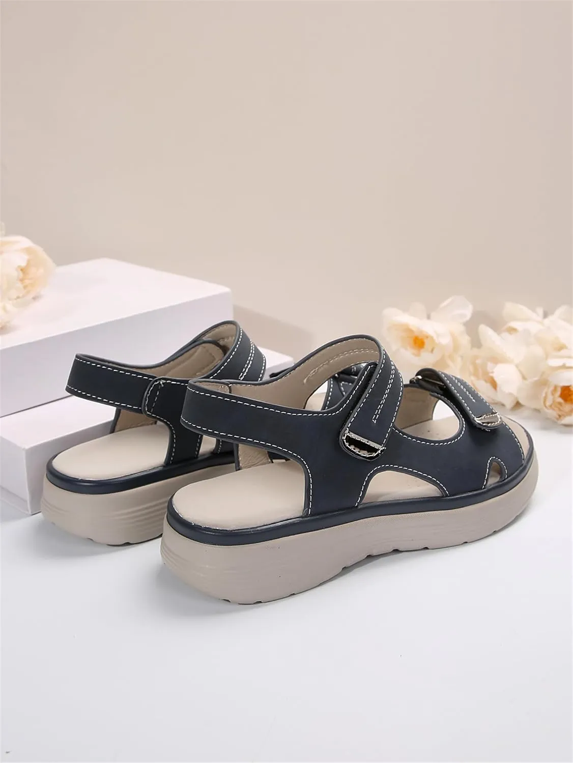 Women's Orthopedic Sport Sandals Shoes with Soft Cushion Foam Comfortable Walking Arch Support Wide Comfy Orthotic Athletic Fit Dress Recovery Travel Summer Dressy Back Strap Casual Sandal